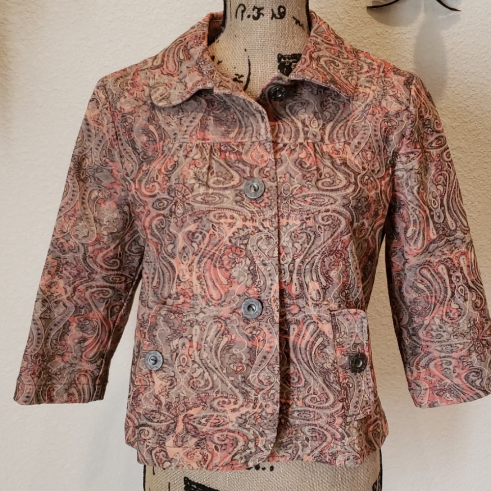 Analogy Petite Multi-Color Print Jacket